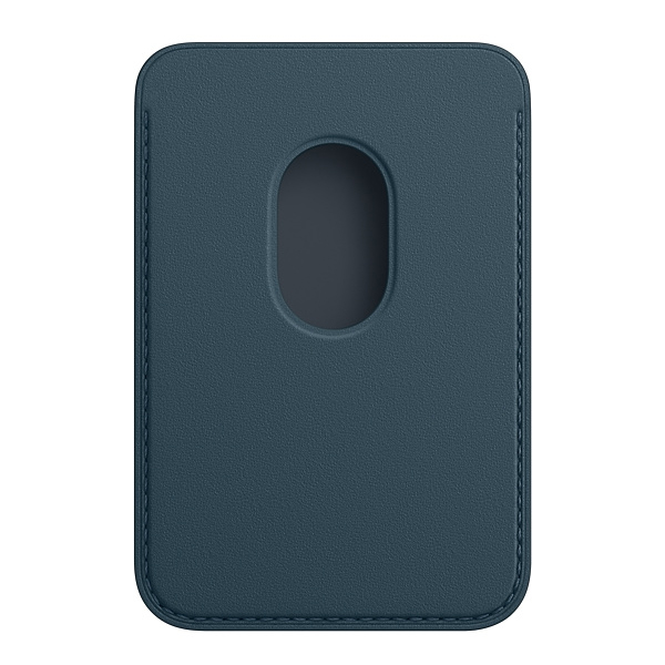 عکس iPhone Leather Wallet with MagSafe Baltic Blue، عکس کیف چرمی آهن ربایی آیفون رنگ آبی