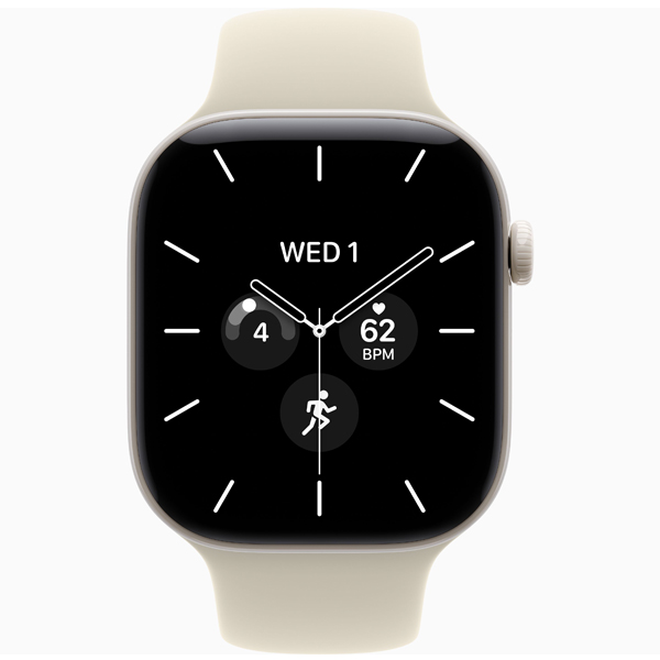 عکس ساعت اپل سری 12 بدنه سرامیک سفید و بند اسپرت شنی 42 میلیمتر، عکس Apple Watch Series 12 Pearl White Ceramic Case with Sand Sport Band 42mm