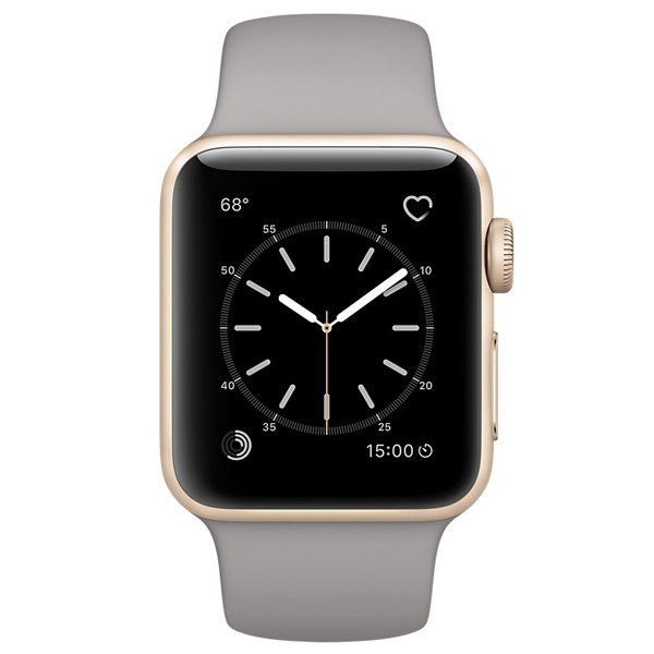 عکس ساعت اپل سری 1 بدنه آلومینیوم طلایی و بند اسپرت سیمانی 38 میلیمتر، عکس Apple Watch Series 1 Gold Aluminum Case with Concrete Sport Band 38 mm