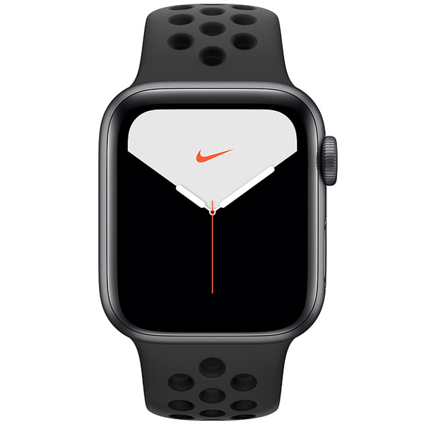 عکس ساعت اپل سری 5 نایکی پلاس Apple Watch Series 5 Nike + Space Gray Aluminum Case with Anthracite/Black Nike Sport Band 44mm، عکس ساعت اپل سری 5 نایکی پلاس بدنه خاکستری و بند نایکی اسپرت مشکی 44 میلیمتر Anthracite/Black