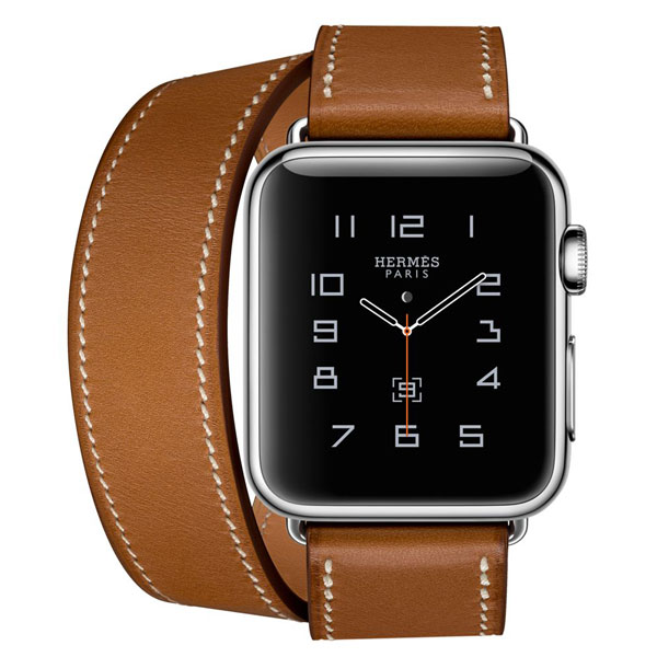گالری ساعت اپل هرمس دو دور 38 میلیمتر بدنه استیل و بند چرمی قهواه ای فاو بارن، گالری Apple Watch Hermes Double Tour 38 mm Brown Fauve Barenia Leather Band