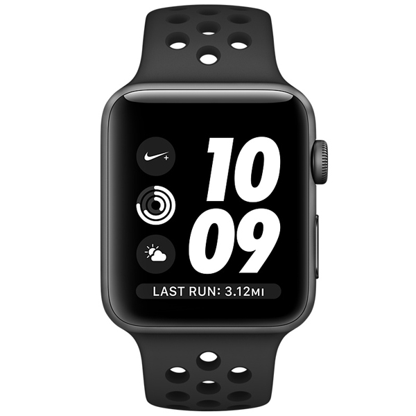 عکس ساعت اپل سری 2 نایکی پلاس Apple Watch Series 2 Nike+ Space Gray Aluminum Case Anthracite/Black Nike Sport Band 42mm، عکس ساعت اپل سری 2 نایکی پلاس بدنه آلومینیوم خاکستری بند اسپرت نایکی زغالی 42 میلیمتر