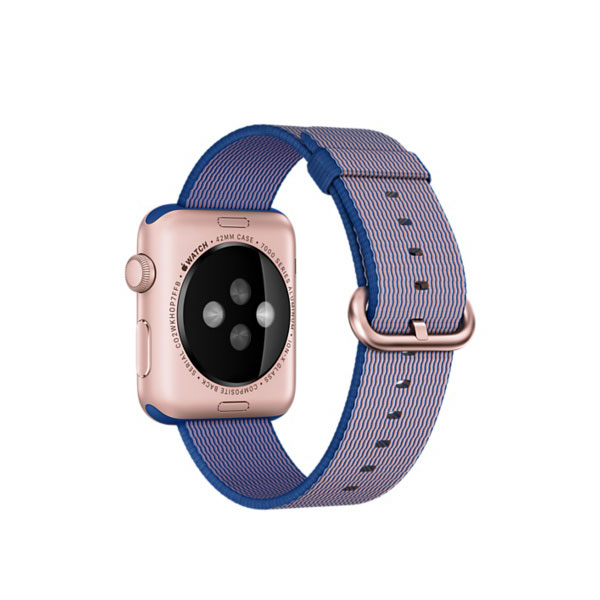 آلبوم ساعت اپل بدنه آلومینیوم رزگلد بند نایلونی آبی رویال 42 میلیمتر، آلبوم Apple Watch Watch Rose Gold Aluminum Case Royal Blue Woven Nylon 42mm