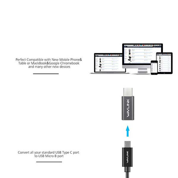 ویدیو تبدیل یو اس بی سی به یو اس بی ویولینک مدل WL-CAU3C3MB1، ویدیو Micro USB-C to USB Adapter WavLink WL-CAU3C3MB1