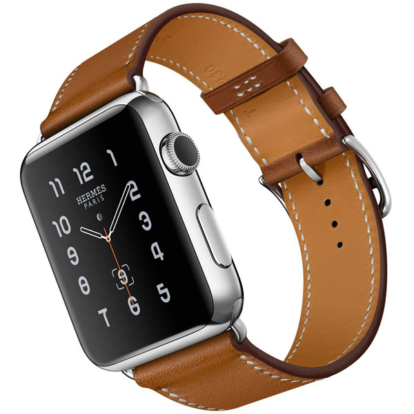 تصاویر ساعت اپل هرمس تک دور 38 میلیمتر بدنه استیل و بند چرمی فاو بارنیا، تصاویر Apple Watch Hermes Single Tour 38mm Brown Fauve Barenia Leather Band