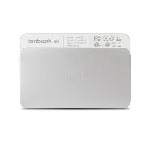 عکس Power Bank Moshi Ionbank 5K with Micro USB connector، عکس شارژر همراه 5000 میلی آمپر ساعتی موشی همراه با کاب