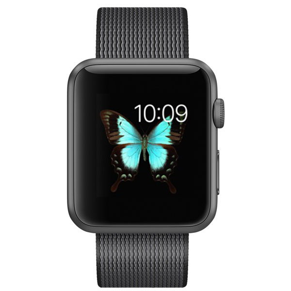 گالری ساعت اپل بدنه آلومینیوم خاکستری بند نایلونی مشکی 42 میلیمتر، گالری Apple Watch Watch Gray Aluminum Case with Black Woven Nylon 42mm