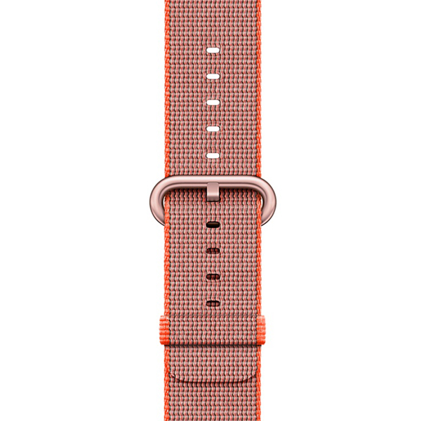 آلبوم ساعت اپل سری 2 Apple Watch Series 2 Rose Gold Aluminum Case Space Orange Woven Nylon 42 mm، آلبوم ساعت اپل سری 2 بدنه آلومینیوم رز گلد و بند نایلون نارنجی 42 میلیمتر