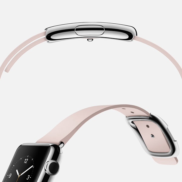 ویدیو ساعت اپل بدنه استیل بند صورتی سگک مدرن 38 میلیمتر، ویدیو Apple Watch Watch Stainless Steel Case Soft Pink Modern Buckle 38mm