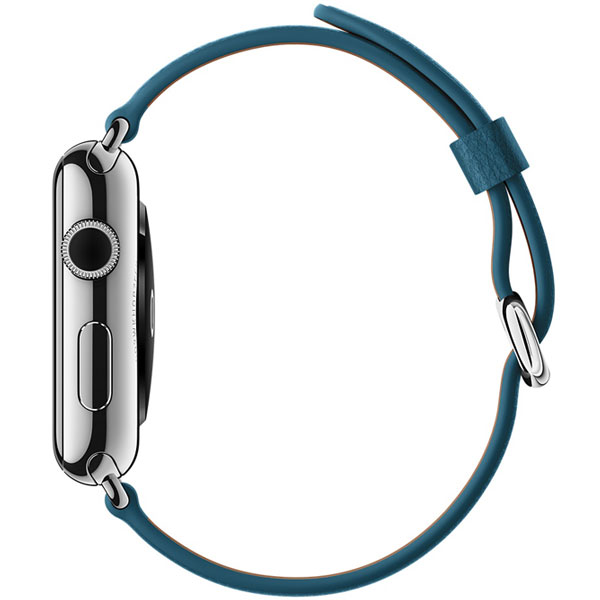 آلبوم ساعت اپل بدنه استیل بند چرمی آبی با سگک کلاسیک 42 میلیمتر، آلبوم Apple Watch Watch Stainless Steel Case With Marine Blue Classic Buckle 42mm