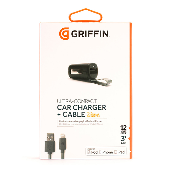 گالری Car Charger Griffin Small With Lightning Connector، گالری شارژر فندکی گریفین مدل اسمال با کابل لایتنینگ