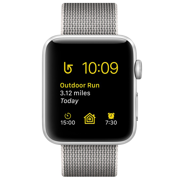 عکس ساعت اپل سری 2 Apple Watch Series 2 Silver Aluminum Case with Pearl Woven Nylon Band 38 mm، عکس ساعت اپل سری 2 بدنه آلومینیوم نقره ای و بند نایلون صدفی 38 میلیمتر