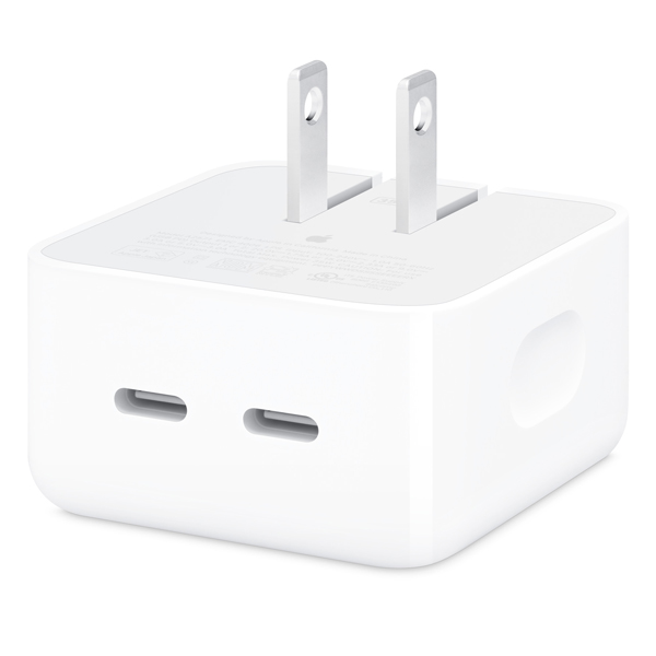 تصاویر شارژر 35 وات تایپ سی کامپکت اورجینال اپل، تصاویر Apple 35W Dual USB-C Port Compact Power Adapter