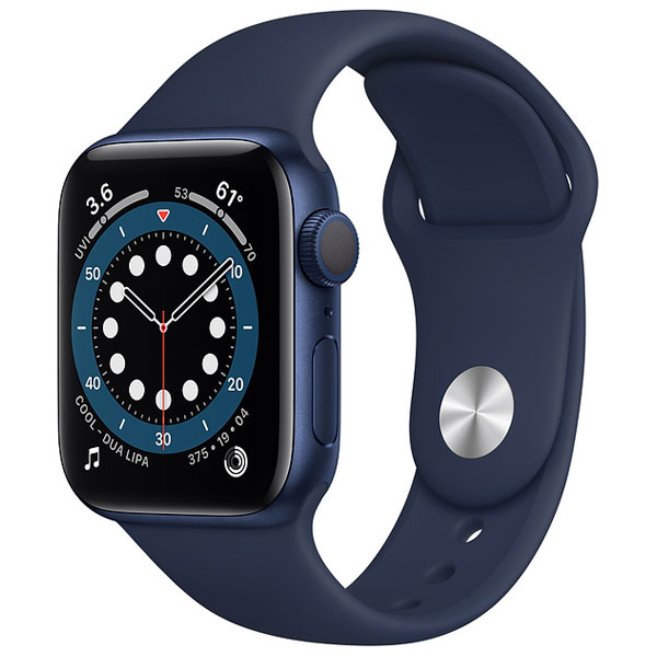 تصاویر ساعت اپل سری 6 جی پی اس بدنه آلومینیم آبی و بند اسپرت آبی 40 میلیمتر، تصاویر Apple Watch Series 6 GPS Blue Aluminum Case with Deep Navy Sport Band 40 mm