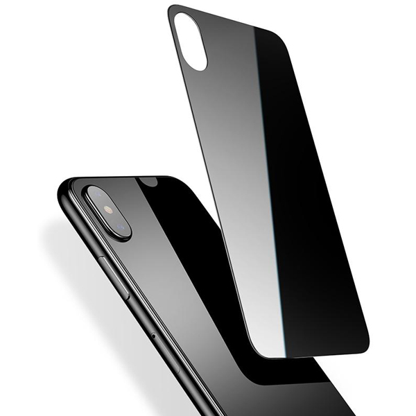 تصاویر گلس پشت آیفون ایکس مشکی، تصاویر iPhone X Full Back Cover Tempered Glass Black