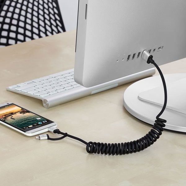 گالری iPhone Cable Just Mobil AluCable Duo Twist dc-189، گالری کابل آیفون جاست موبایل مدل آلو کابل توییست