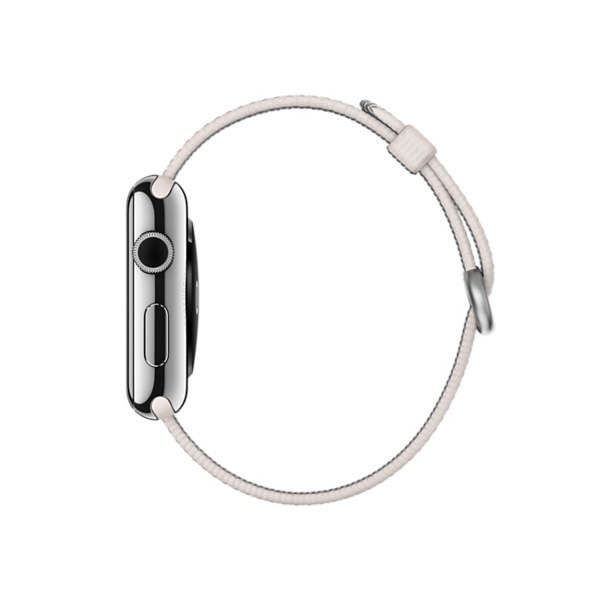 آلبوم ساعت اپل Apple Watch Watch Stainless Steel Case with Pearl Woven Nylon 42mm، آلبوم ساعت اپل بدنه استیل بند نایلون صدفی 42 میلیمتر