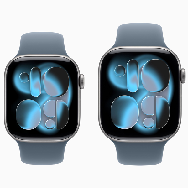 گالری ساعت اپل سری 11 Apple Watch Series 11 Space Gray Aluminum Case with Anchor Blue Sport Band 42mm، گالری ساعت اپل سری 11 خاکستری و بند اسپرت آبی 42 میلیمتر