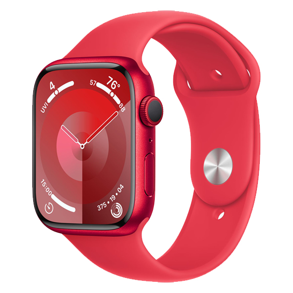 تصاویر ساعت اپل سری 9 بدنه آلومینیومی قرمز و بند اسپرت قرمز 41 میلیمتر، تصاویر Apple Watch Series 9 Red Aluminum Case with Red Sport Band 41mm