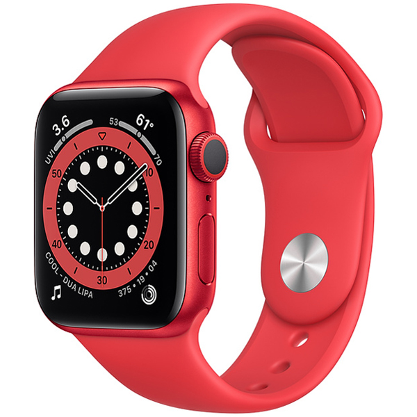 تصاویر ساعت اپل سری 6 جی پی اس بدنه آلومینیم قرمز و بند اسپرت قرمز 40 میلیمتر، تصاویر Apple Watch Series 6 GPS RED Aluminum Case with RED Sport Band 40mm