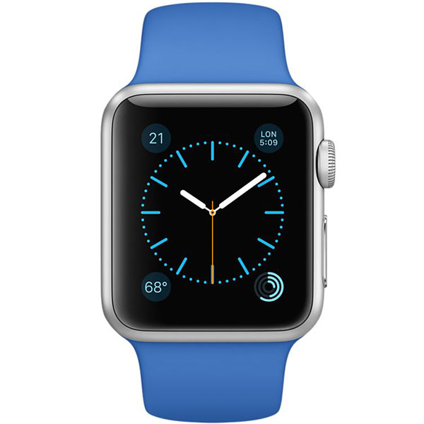 گالری ساعت اپل Apple Watch Watch Silver Aluminum Case with Royal Blue Sport Band 42mm، گالری ساعت اپل بدنه آلومینیوم نقره ای بند اسپرت آبی رویال 42 میلیمتر