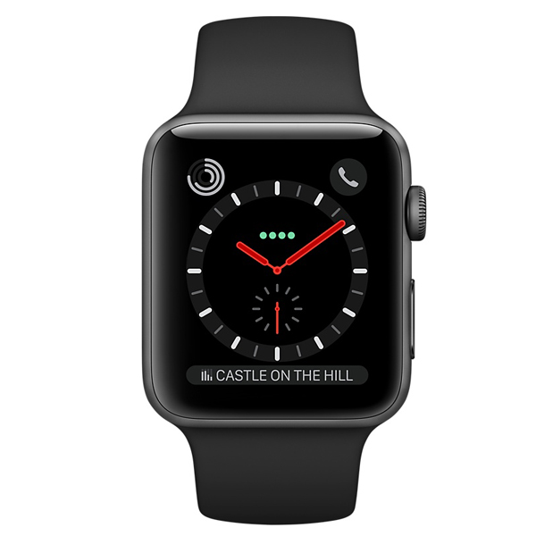 عکس ساعت اپل سری 3 سلولار Apple Watch Series 3 Cellular Space Black Stainless Steel Case with Black Sport Band 42 mm، عکس ساعت اپل سری 3 سلولار بدنه استیل مشکی و بند اسپرت مشکی 42 میلیمتر