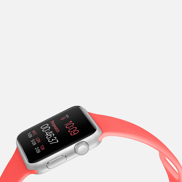 عکس ساعت اپل بدنه آلومینیوم نقره ای بند اسپرت صورتی 38 میلیمتر، عکس Apple Watch Watch Silver Aluminum Case Pink Sport Band 38mm