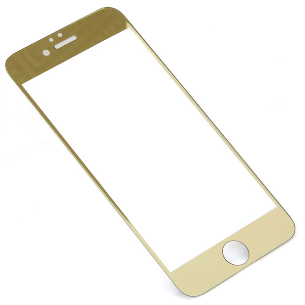 عکس محافظ صفحه نمایش ضد ضربه طلایی رنگ آیفون 6 و 6 اس، عکس iPhone 6S/6 Tempered Glass Screen Protector Gold