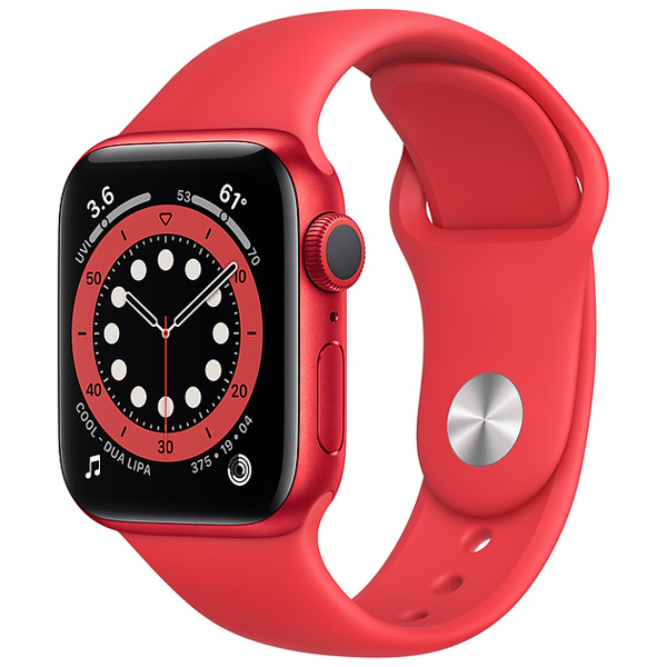 تصاویر ساعت اپل سری 6 جی پی اس بدنه آلومینیم قرمز و بند اسپرت قرمز 44 میلیمتر، تصاویر Apple Watch Series 6 GPS RED Aluminum Case with RED Sport Band 44mm