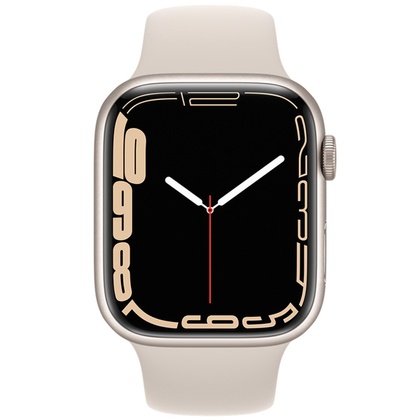 عکس ساعت اپل سری 7 جی پی اس Apple Watch Series 7 GPS Starlight Aluminum Case with Starlight Sport Band 45mm، عکس ساعت اپل سری 7 جی پی اس بدنه آلومینیومی استارلایت و بند اسپرت استارلایت 45 میلیمتر