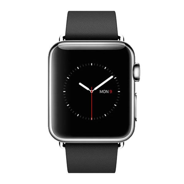 گالری ساعت اپل بدنه استیل بند مشکی سگک مدرن 38 میلیمتر، گالری Apple Watch Watch Stainless Steel Case Black Modern Buckle 38mm