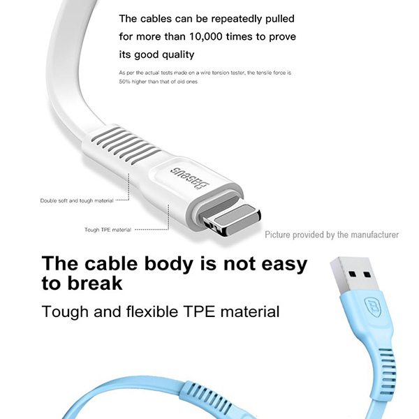 عکس Lightining to USB 3.0 Cable Baseus Tough series، عکس کابل لایتینینگ بیسوس مدل Tough series