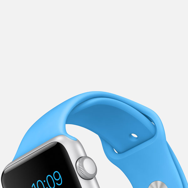 آلبوم ساعت اپل Apple Watch Watch Silver Aluminum Case Blue Sport Band 42mm، آلبوم ساعت اپل بدنه آلومینیوم نقره ای بند اسپرت آبی 42 میلیمتر