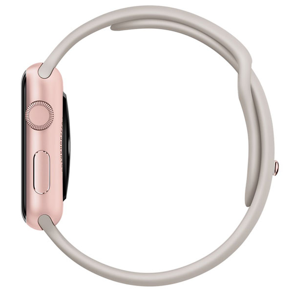 عکس ساعت اپل Apple Watch Watch Rose Gold Aluminum Case Stone Sport Band 42mm، عکس ساعت اپل بدنه آلومینیوم رزگلد بند اسپرت سنگی 42میلیمتر