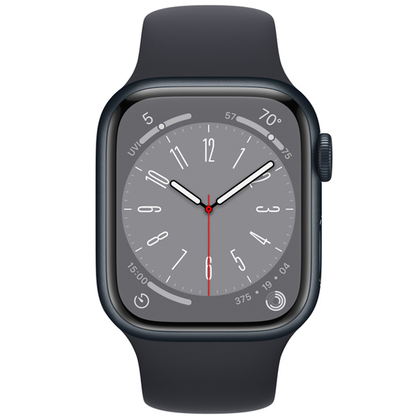 عکس ساعت اپل سری 8 Apple Watch Series 8 Midnight Aluminum Case with Midnight Sport Band 41mm، عکس ساعت اپل سری 8 بدنه آلومینیومی میدنایت و بند اسپرت میدنایت 41 میلیمتر
