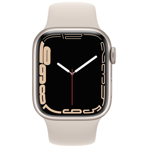 عکس ساعت اپل سری 7 جی پی اس Apple Watch Series 7 GPS Starlight Aluminum Case with Starlight Sport Band 41mm، عکس ساعت اپل سری 7 جی پی اس بدنه آلومینیومی استارلایت و بند اسپرت استارلایت 41 میلیمتر