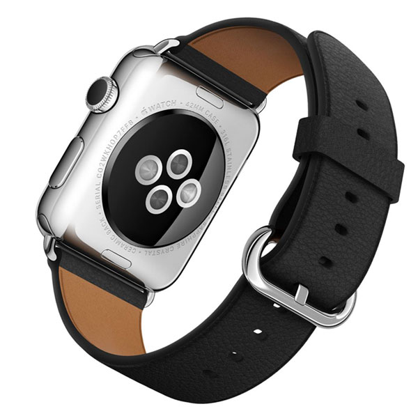 آلبوم ساعت اپل بدنه استیل بند چرمی مشکی با سگک کلاسیک 42 میلیمتر، آلبوم Apple Watch Watch Stainless Steel Case With Black Classic Buckle 42mm