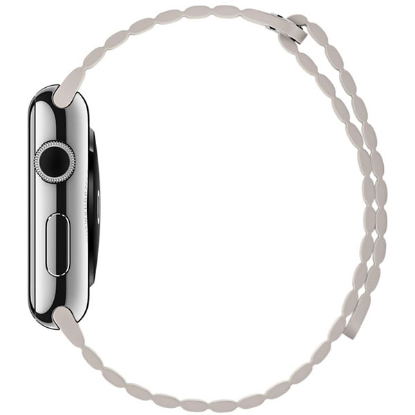 آلبوم ساعت اپل Apple Watch Watch Stainless Steel Case with White Leather loop Band 42mm، آلبوم ساعت اپل بدنه استیل بند سفید چرم لوپ 42 میلیمتر