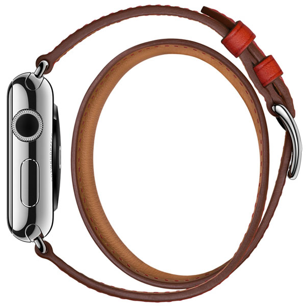 آلبوم ساعت اپل هرمس دو دور 38 میلیمتر بدنه استیل و بند چرمی قرمز، آلبوم Apple Watch Hermes Double Tour 38 mm Red Capucine Leather Band