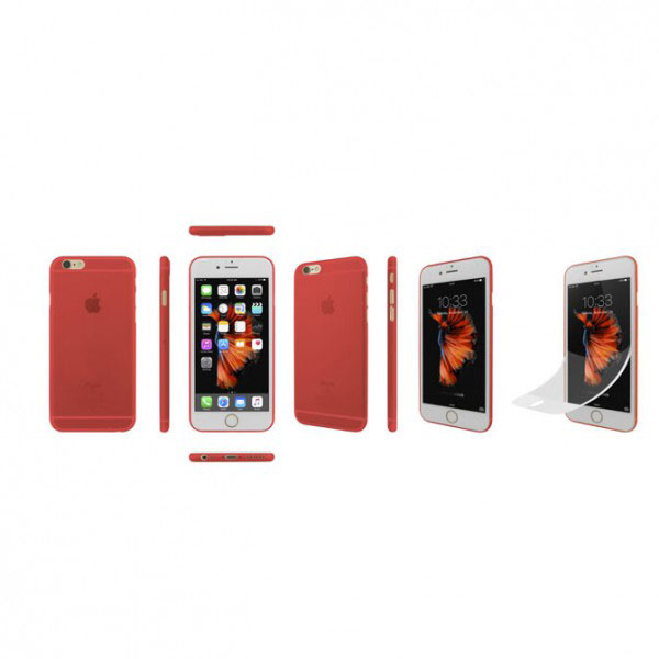 عکس قاب آیفون 6 اس و 6 اوزاکی ژله ای 0.3 قرمز، عکس iPhone 6S/6 Case Ozaki 0.3 Jelly Pro Red OC550