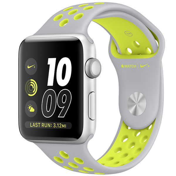 آلبوم ساعت اپل سری 2 نایکی پلاس Apple Watch Series 2 Nike+ Space Silver Aluminum Case Flat Silver/Volt Nike Sport Band 38mm، آلبوم ساعت اپل سری 2 نایکی پلاس بدنه آلومینیوم نقره ای بند اسپرت نایکی نقره ای 38 میلیمتر