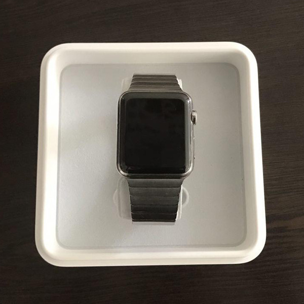 تصاویر دست دوم ساعت اپل بدنه استیل بند استیل 42 میلیمتر، تصاویر Used Apple Watch Stainless Steel Case Link Bracelet Band 42 mm