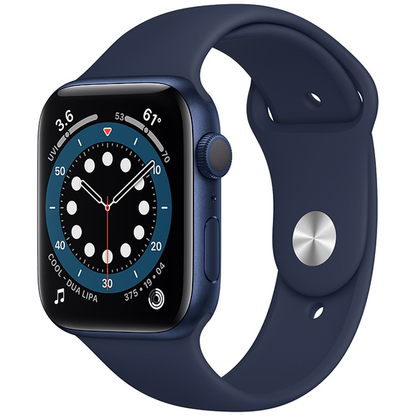 تصاویر ساعت اپل سری 6 جی پی اس بدنه آلومینیم آبی و بند اسپرت آبی 44 میلیمتر، تصاویر Apple Watch Series 6 GPS Blue Aluminum Case with Deep Navy Sport Band 44 mm