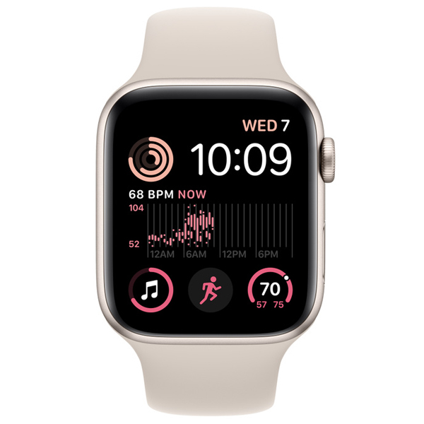 عکس ساعت اپل اس ای 2 Apple Watch SE2 Starlight Aluminum Case with Starlight Sport Band 44mm، عکس ساعت اپل اس ای 2 بدنه آلومینیومی استارلایت و بند اسپرت استارلایت 44 میلیمتر