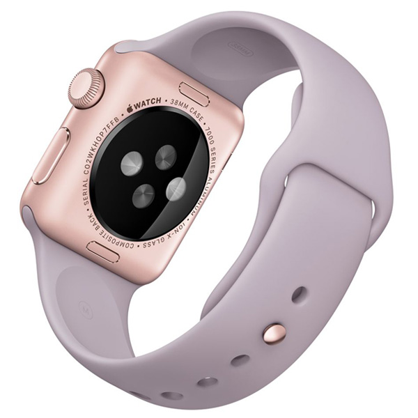 آلبوم ساعت اپل بدنه آلومینیوم رزگلد بند اسپرت یاسی 38 میلیمتر، آلبوم Apple Watch Watch Rose Gold Aluminum Case Lavender Sport Band 38mm