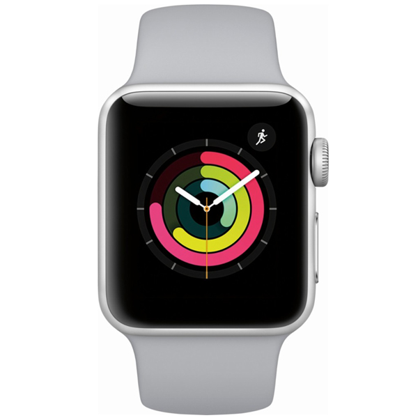 عکس ساعت اپل سری 3 جی پی اس Apple Watch Series 3 GPS Silver Aluminum Case with Fog Sport Band 42mm، عکس ساعت اپل سری 3 جی پی اس بدنه آلومینیومی نقره ای با بند طوسی اسپرت 42 میلیمتر