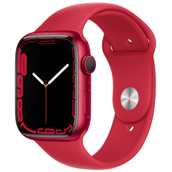 تصاویر ساعت اپل سری 7 جی پی اس بدنه آلومینیومی قرمز و بند اسپرت قرمز 45 میلیمتر، تصاویر Apple Watch Series 7 GPS Red Aluminum Case with Red Sport Band 45mm