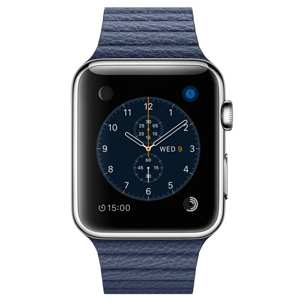 گالری ساعت اپل بدنه استیل بند آبی چرم لوپ 42 میلیمتر، گالری Apple Watch Watch Stainless Steel Case Bright Blue Leather loop 42mm