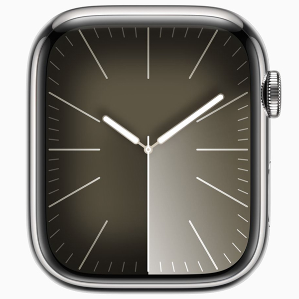 گالری ساعت اپل سری 9 سلولار Apple Watch Series 9 Cellular Silver Stainless Steel Case with Silver Milanese Loop 45mm، گالری ساعت اپل سری 9 سلولار بدنه استیل نقره ای و بند استیل میلان نقره ای 45 میلیمتر