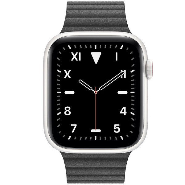 عکس ساعت اپل سری 5 ادیشن بدنه سرامیک سفید و بند چرمی لوپ مشکی 44 میلیمتر، عکس Apple Watch Series 5 Edition White Ceramic Case with Black Leather Loop 44mm
